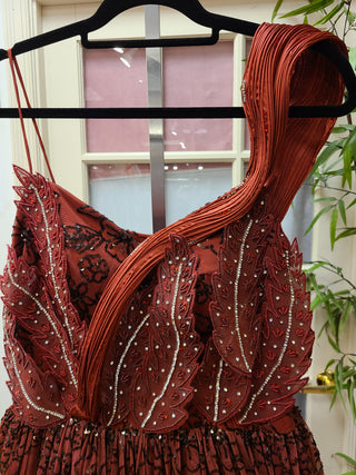 Burgundy Sequin Gown