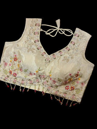 Cream Floral Lehenga