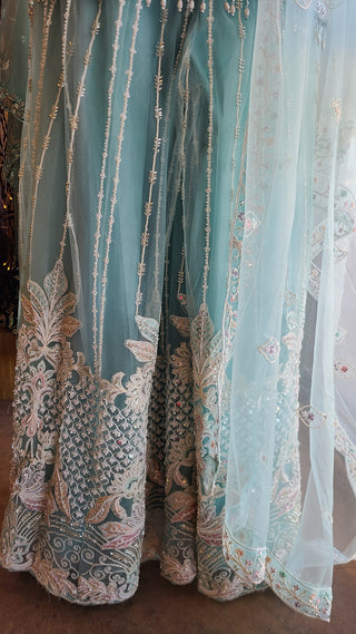 Pastel Aqua Sharara Set
