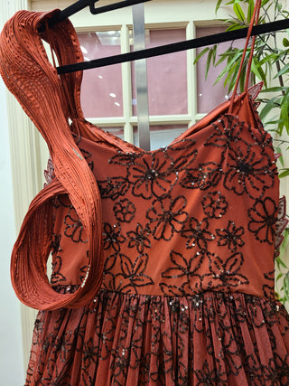 Burgundy Sequin Gown