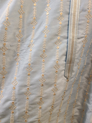 Light Blue Embroidered Kurta