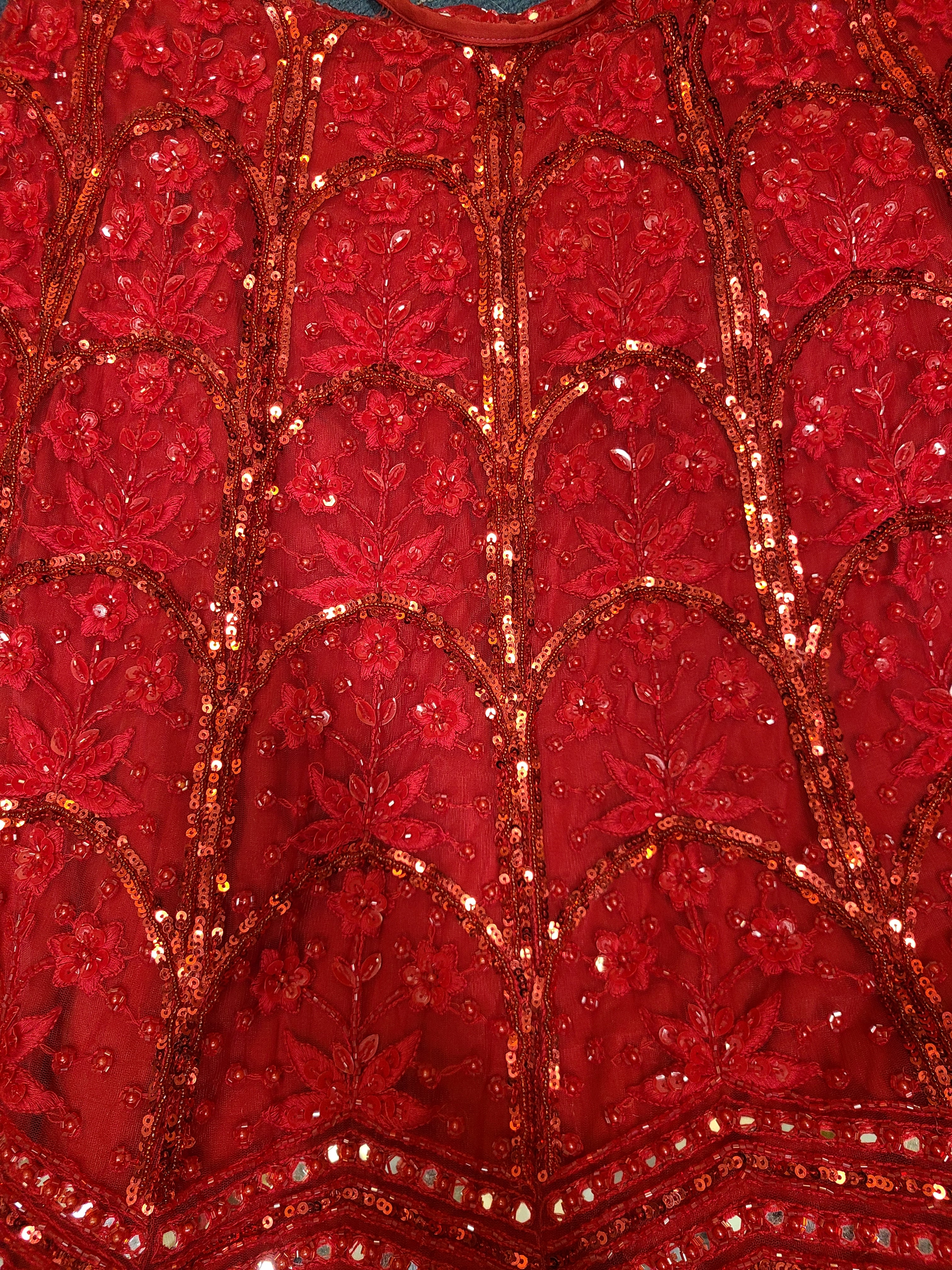 Maroon Sequin Embroidered Bridal Lehenga Set