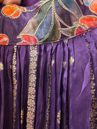 Deep Violet Floral Lehenga Set