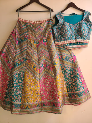 Multi Color Chevron Lehenga