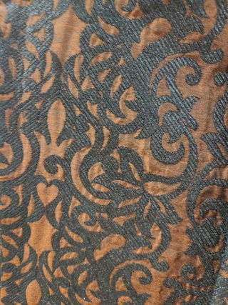 Black Sherwani with Brown Jacquard Design