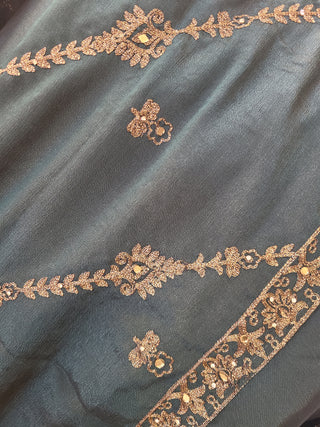 Emerald Green Gold Embroidered Sharara Set with Dupatta