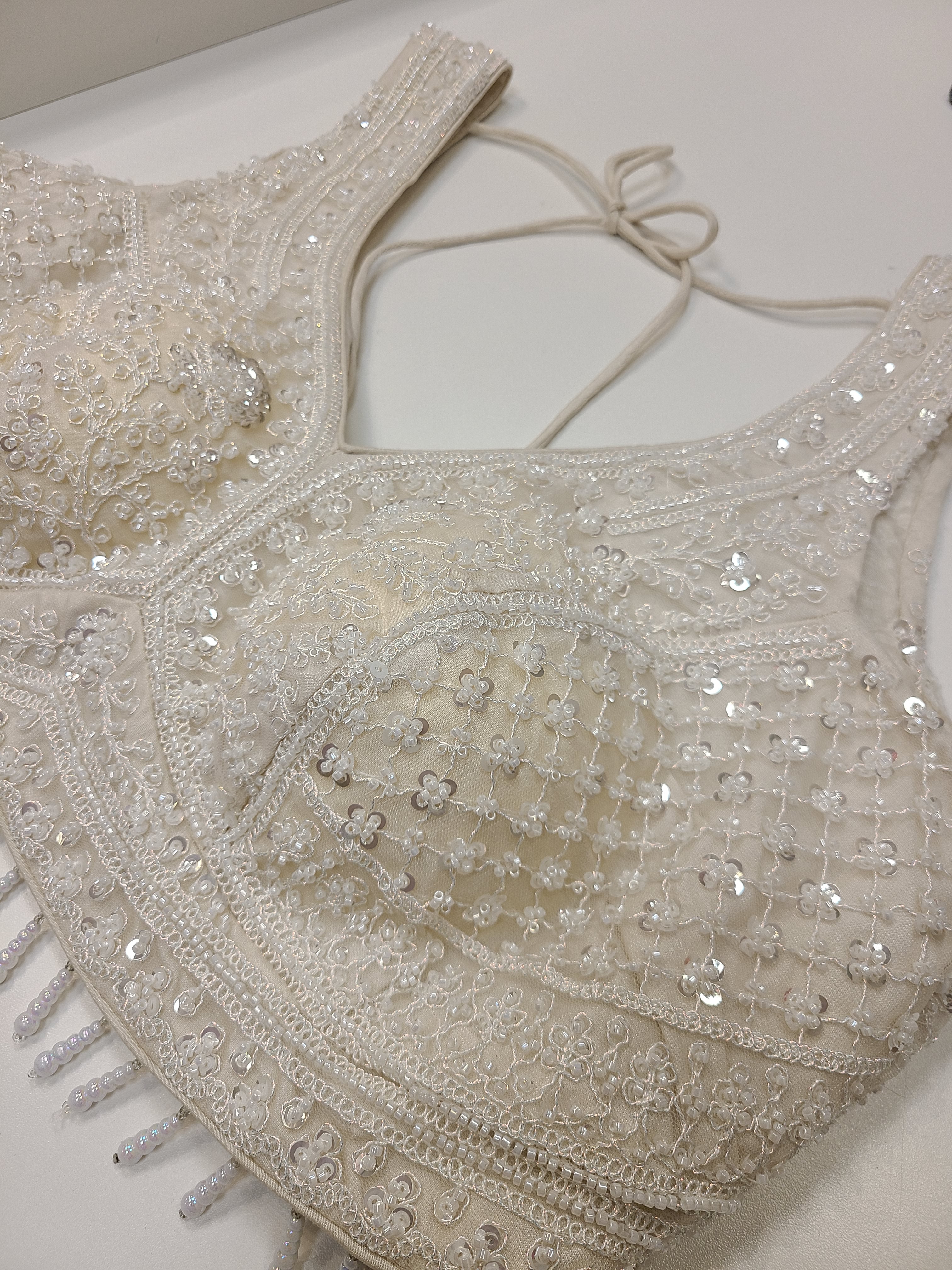 Ivory White Embroidered Bridal Lehenga Set