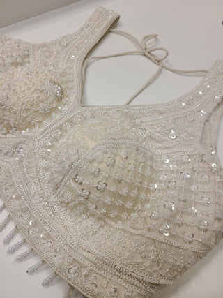 Ivory White Embroidered Bridal Lehenga Set