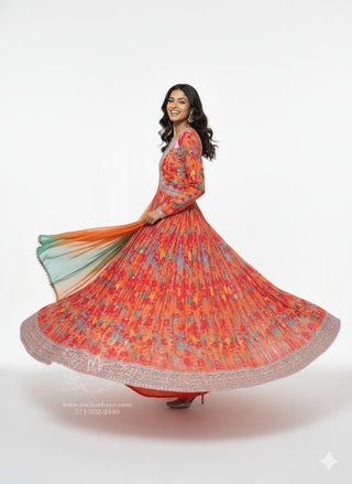 Vibrant Floral Anarkali Suit