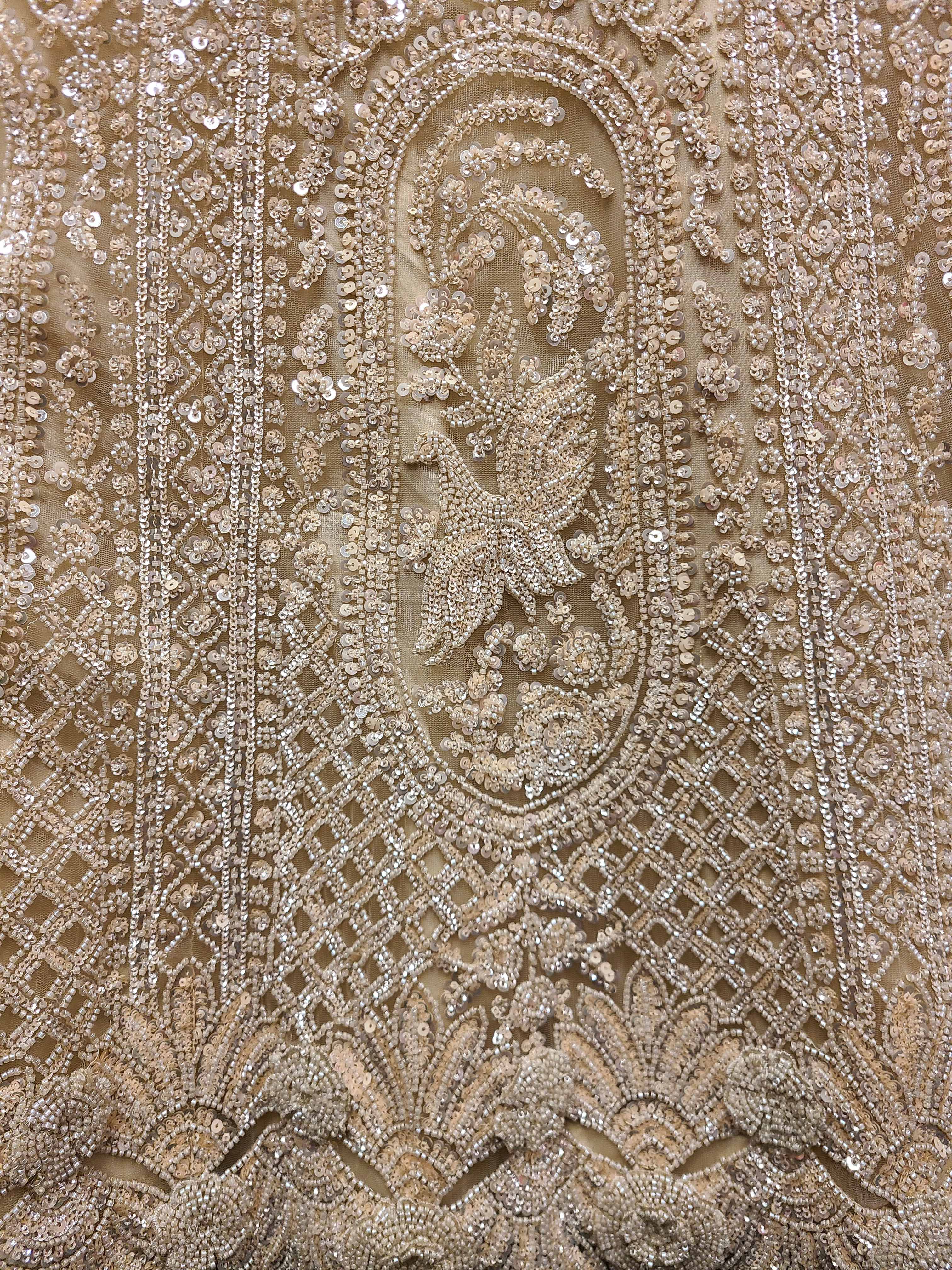 Champagne Gold Sequin Embroidered Bridal Lehenga Set
