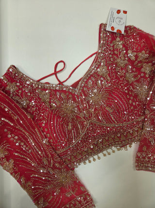 Hot Pink Zardozi Bridal Lehenga
