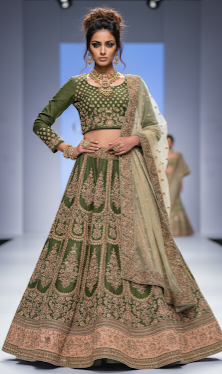 Sage Green Bridal Lehenga