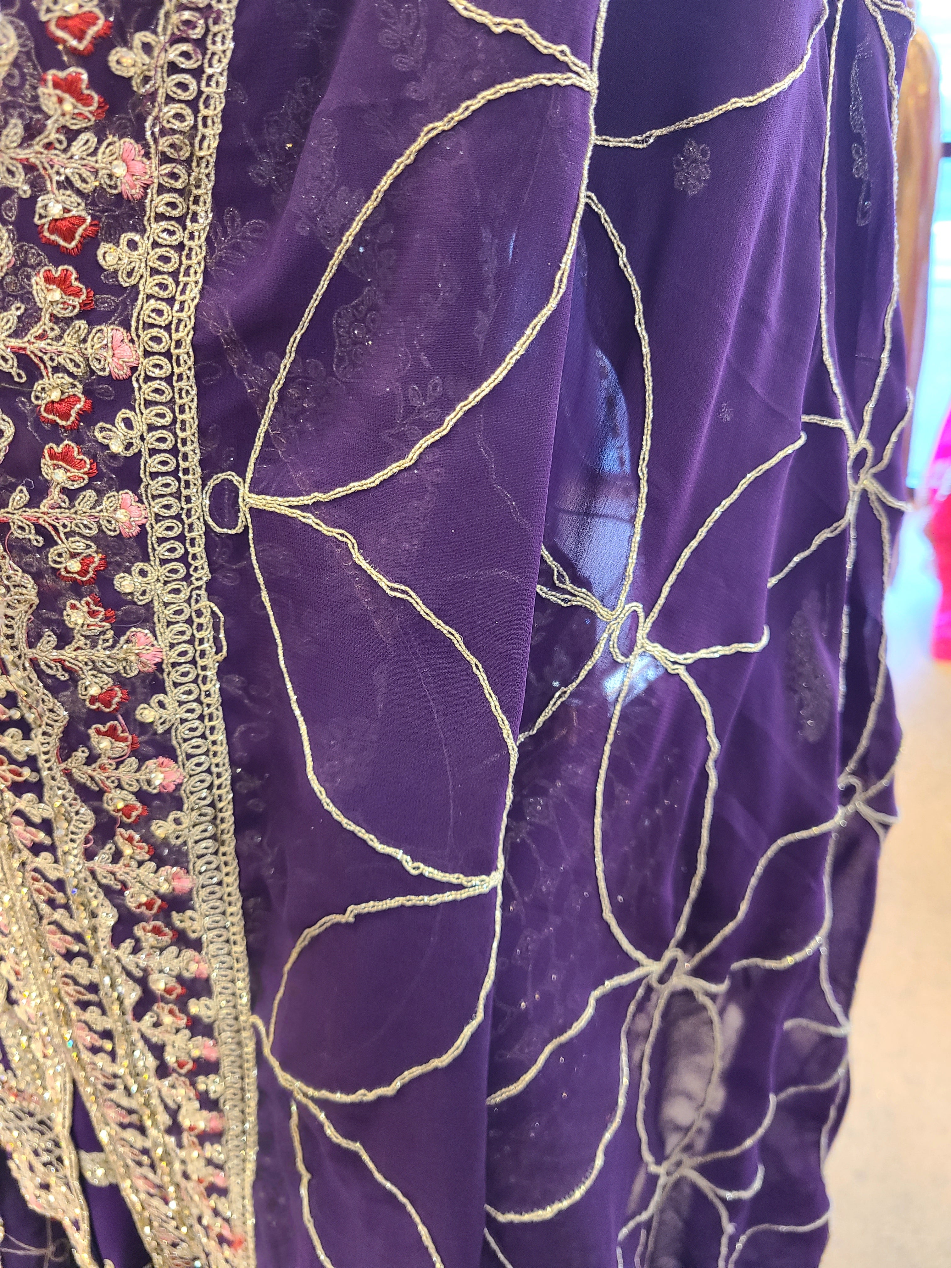 Midnight Plum Sharara Set