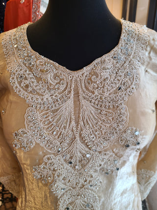 Champagne Gold Zari & Sequin Sharara Suit Set