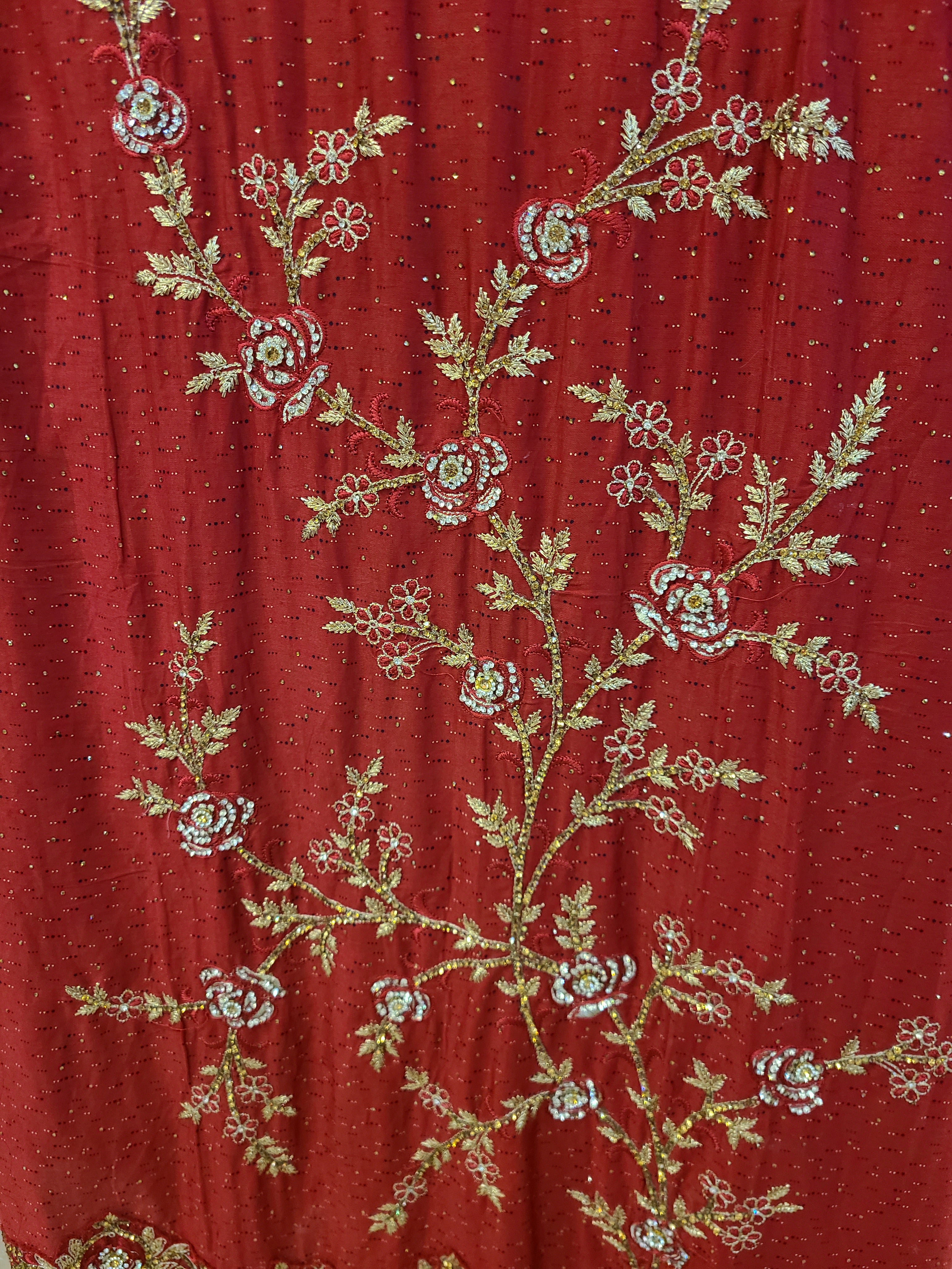 Red Embellished Salwar Suit