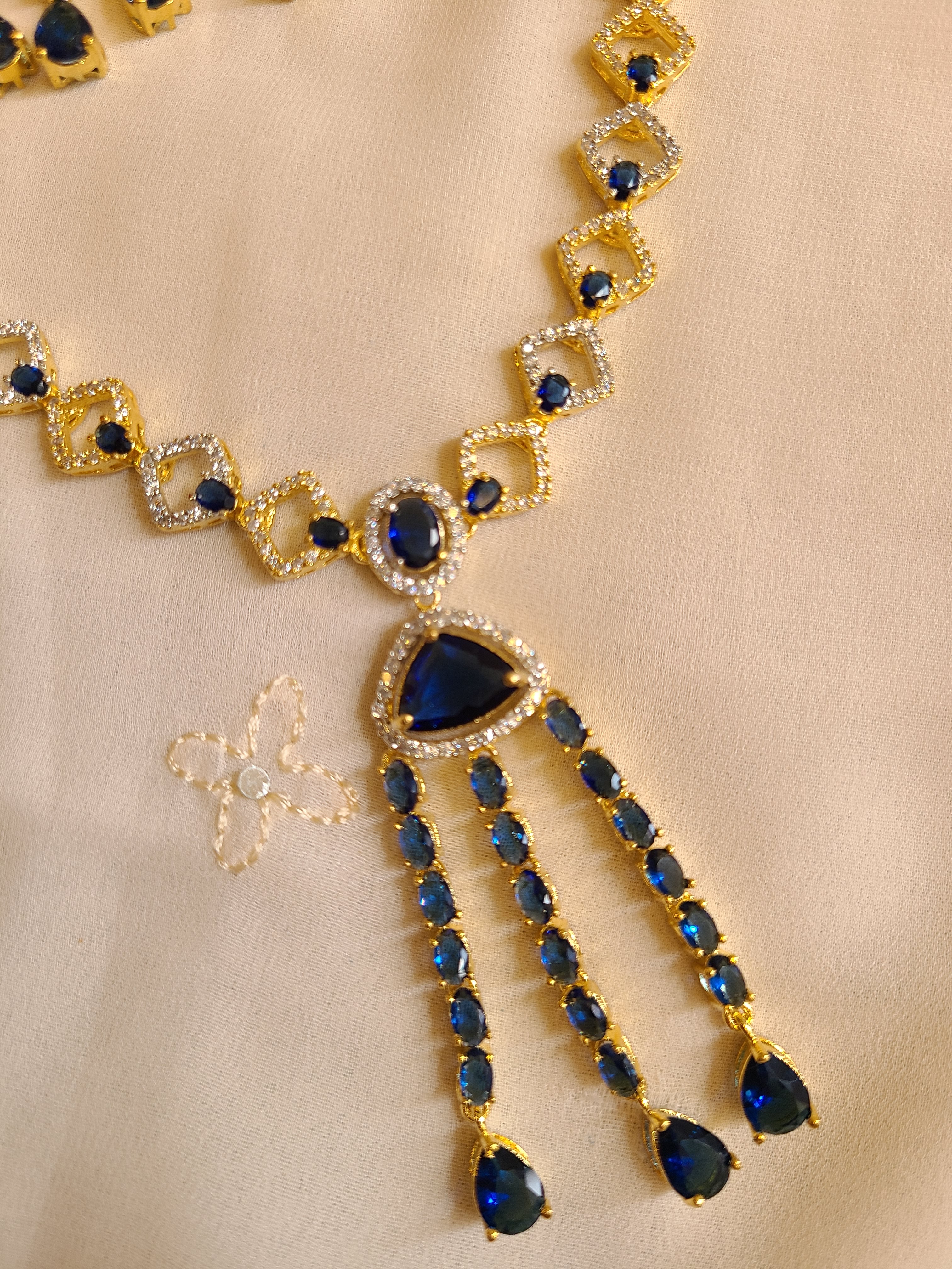 Elegant royal blue Party Wear Necklace Set