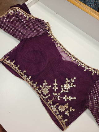 Purple Embroidered Bridal Lehenga