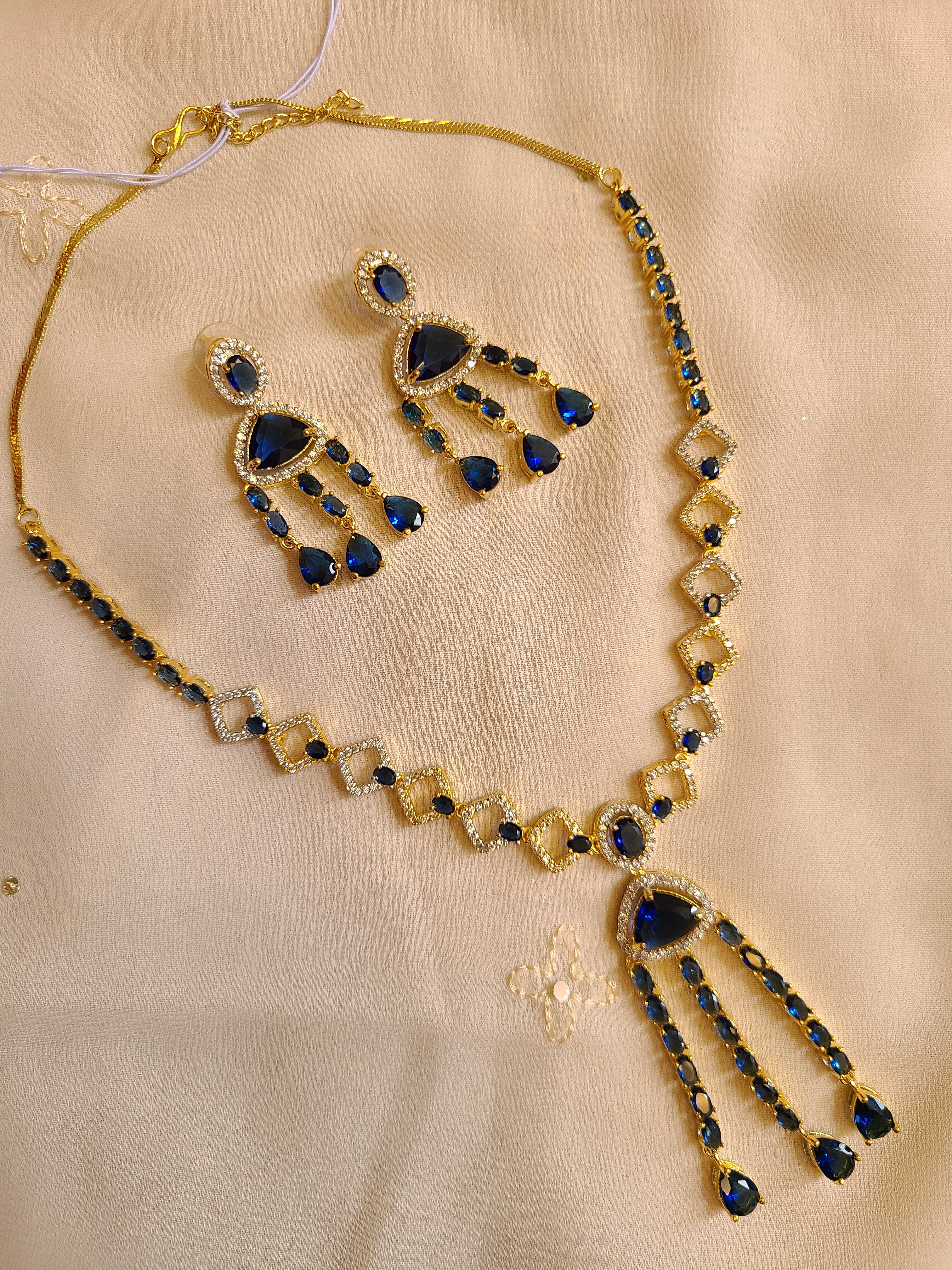 Elegant royal blue Party Wear Necklace Set