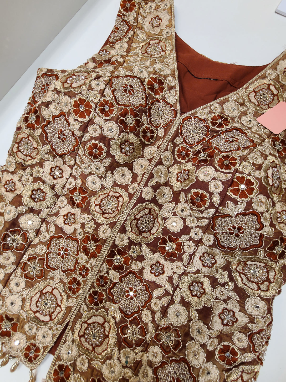 Rust Floral Lehenga Set
