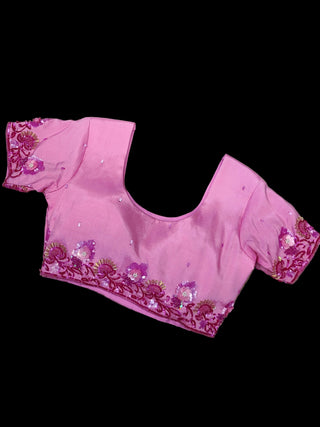 Magenta Embellished Saree - Designer Floral Work