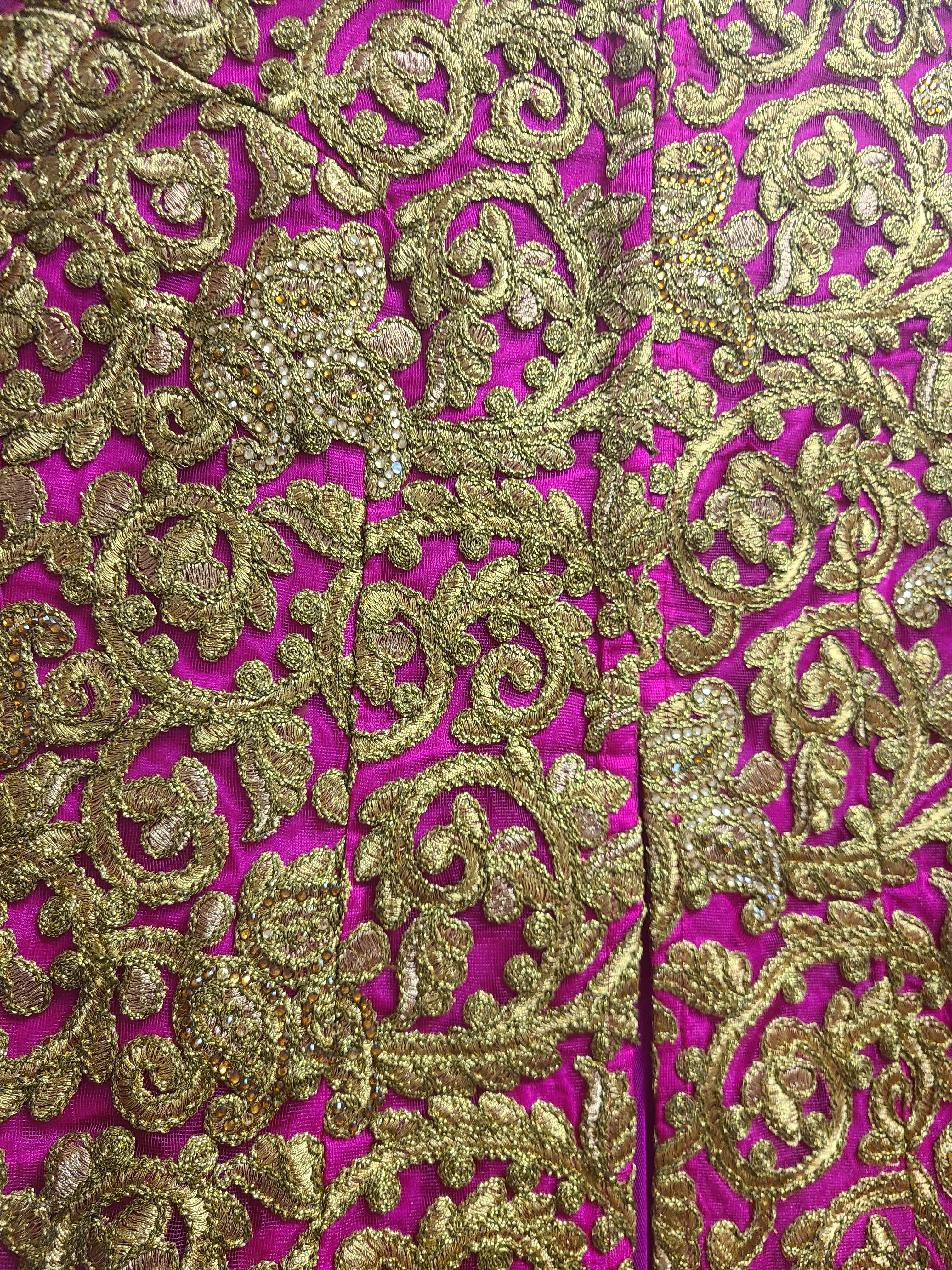 Hot Pink Lehenga with Gold Embroidered Jacket