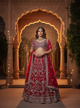 Rani Pink Embroidered Bridal Lehenga - Royal Wedding Collection