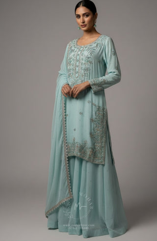 Pastel Aqua-Blue Lehenga Set