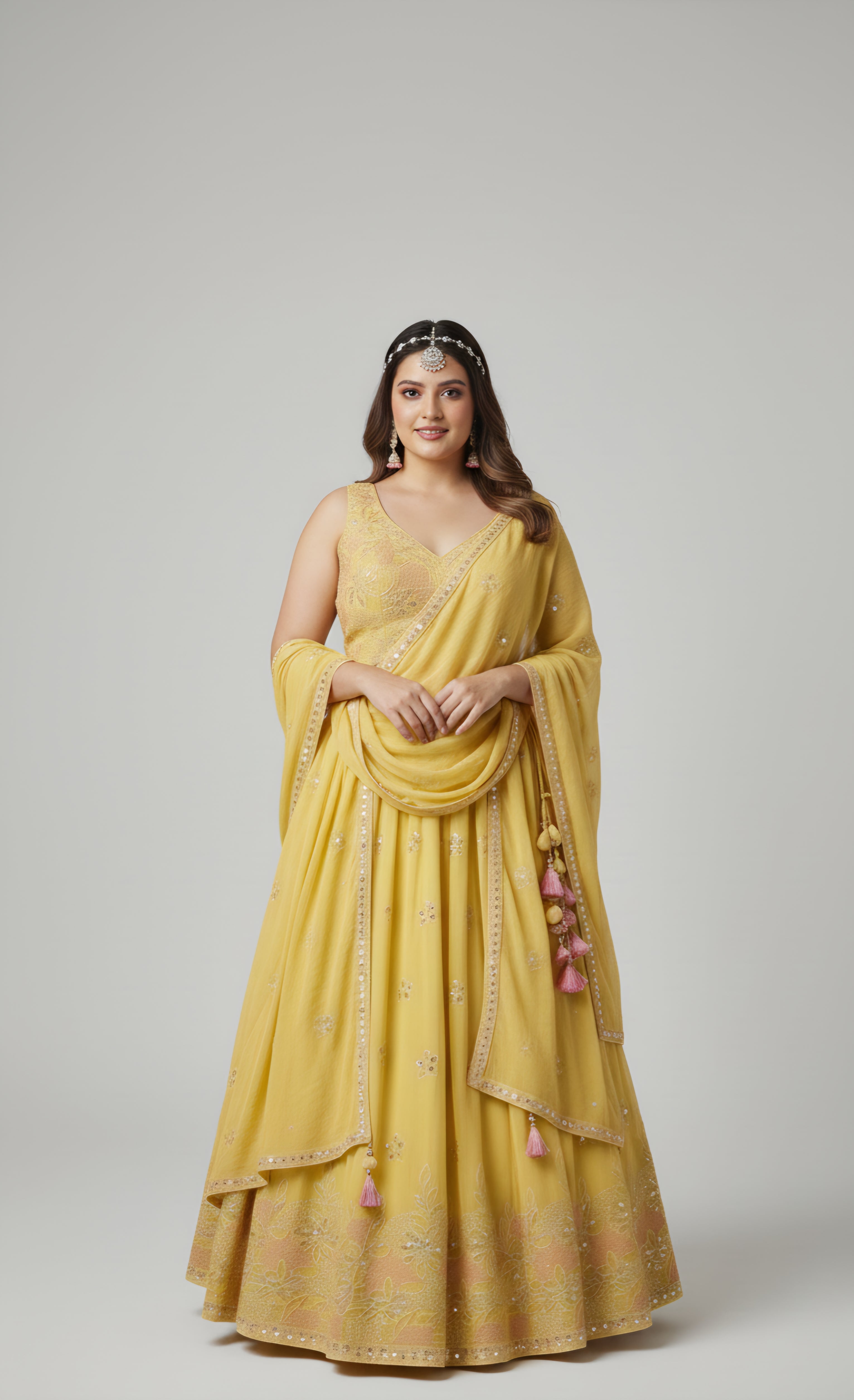 Lemon Yellow Haldi Lehenga