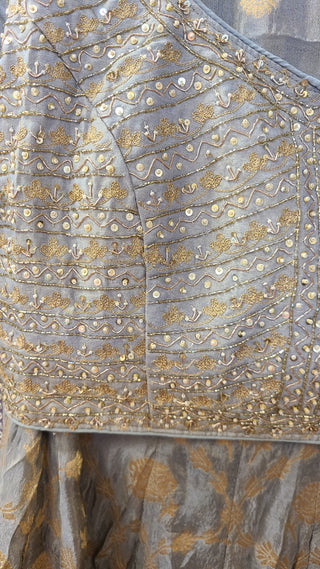 Grey Banarasi Lehenga