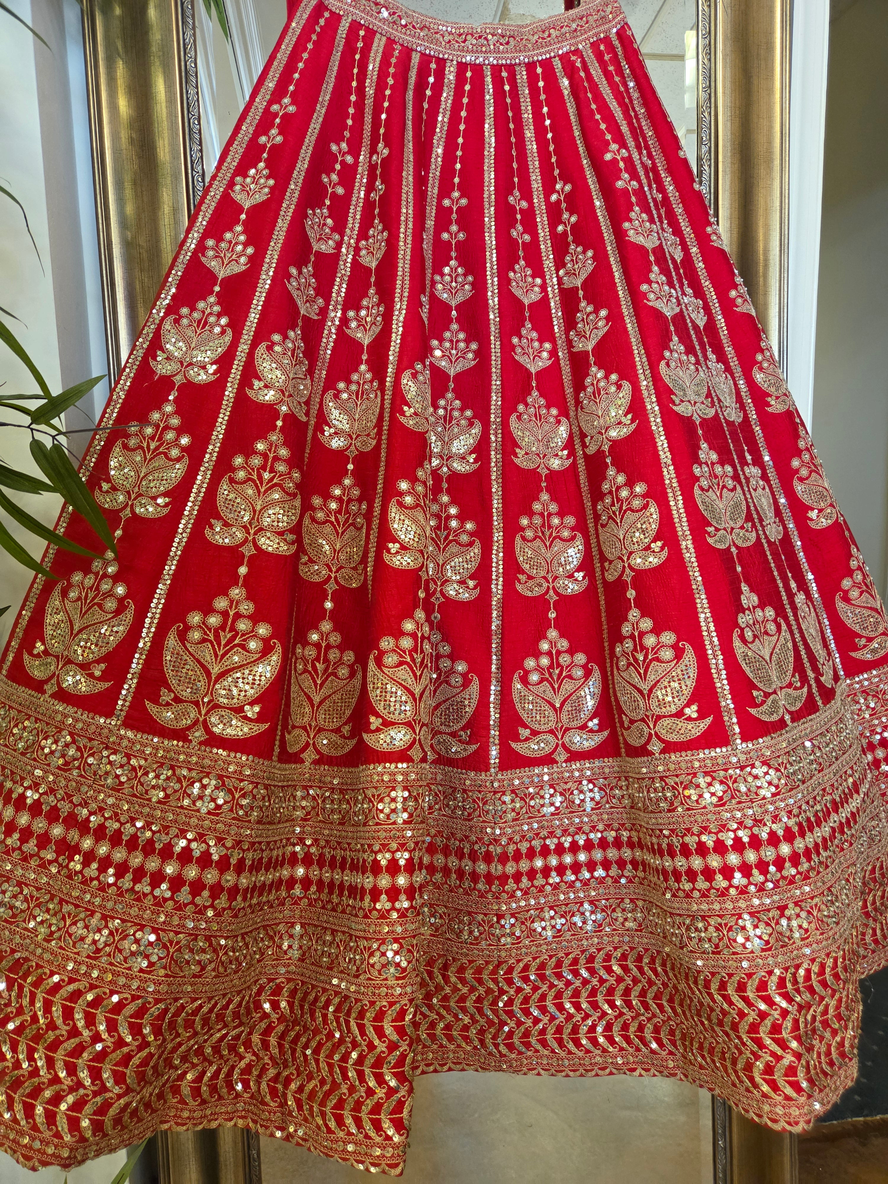 Crimson Gold Bridal Lehenga