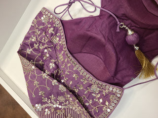 Mauve Purple Embroidered Bridal Lehenga Set