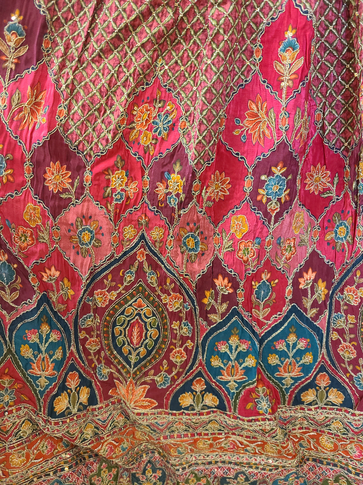 Position Print Embroidery Lehenga