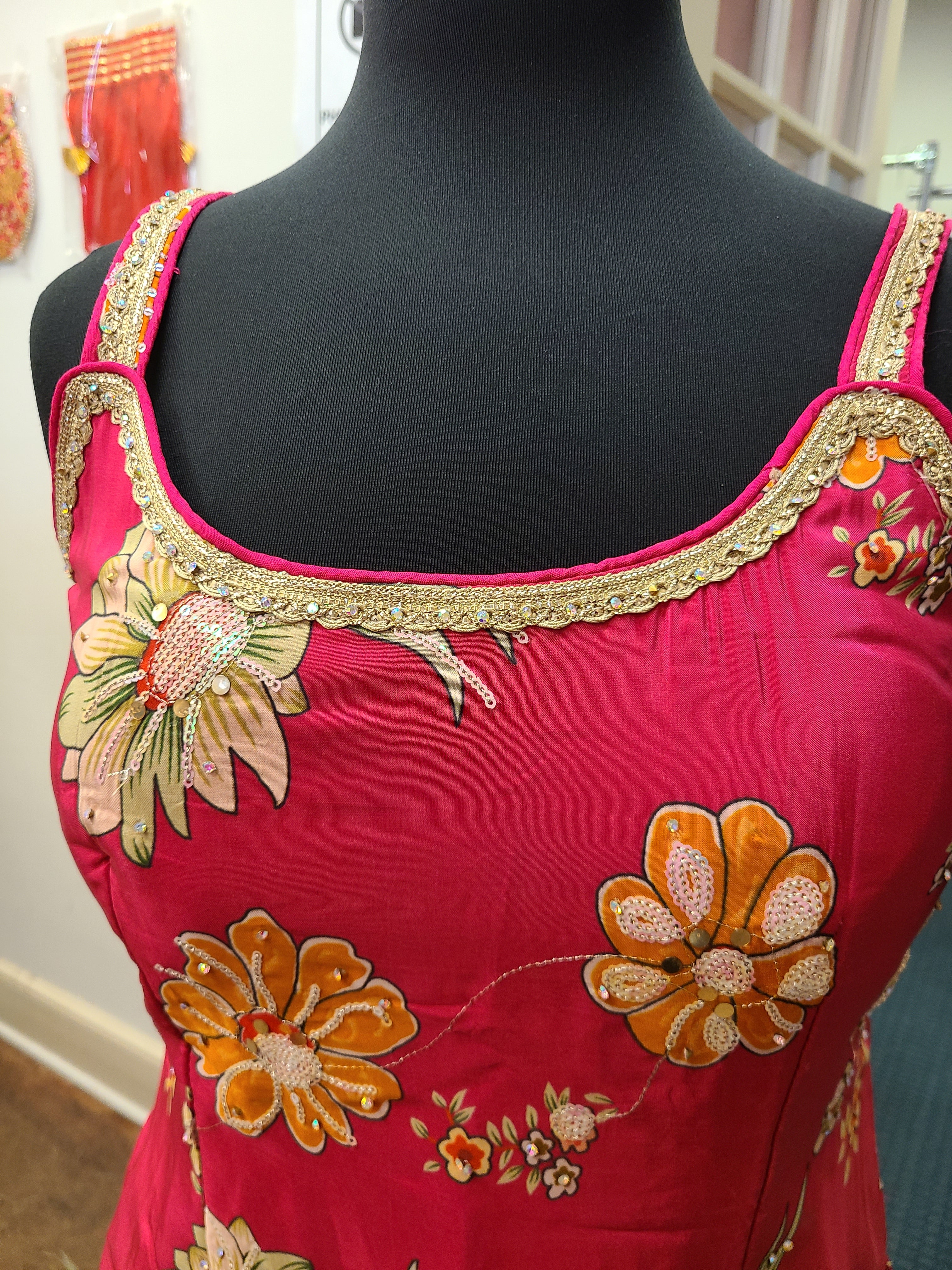 Sofina Cranberry Floral Sharara Suit Set