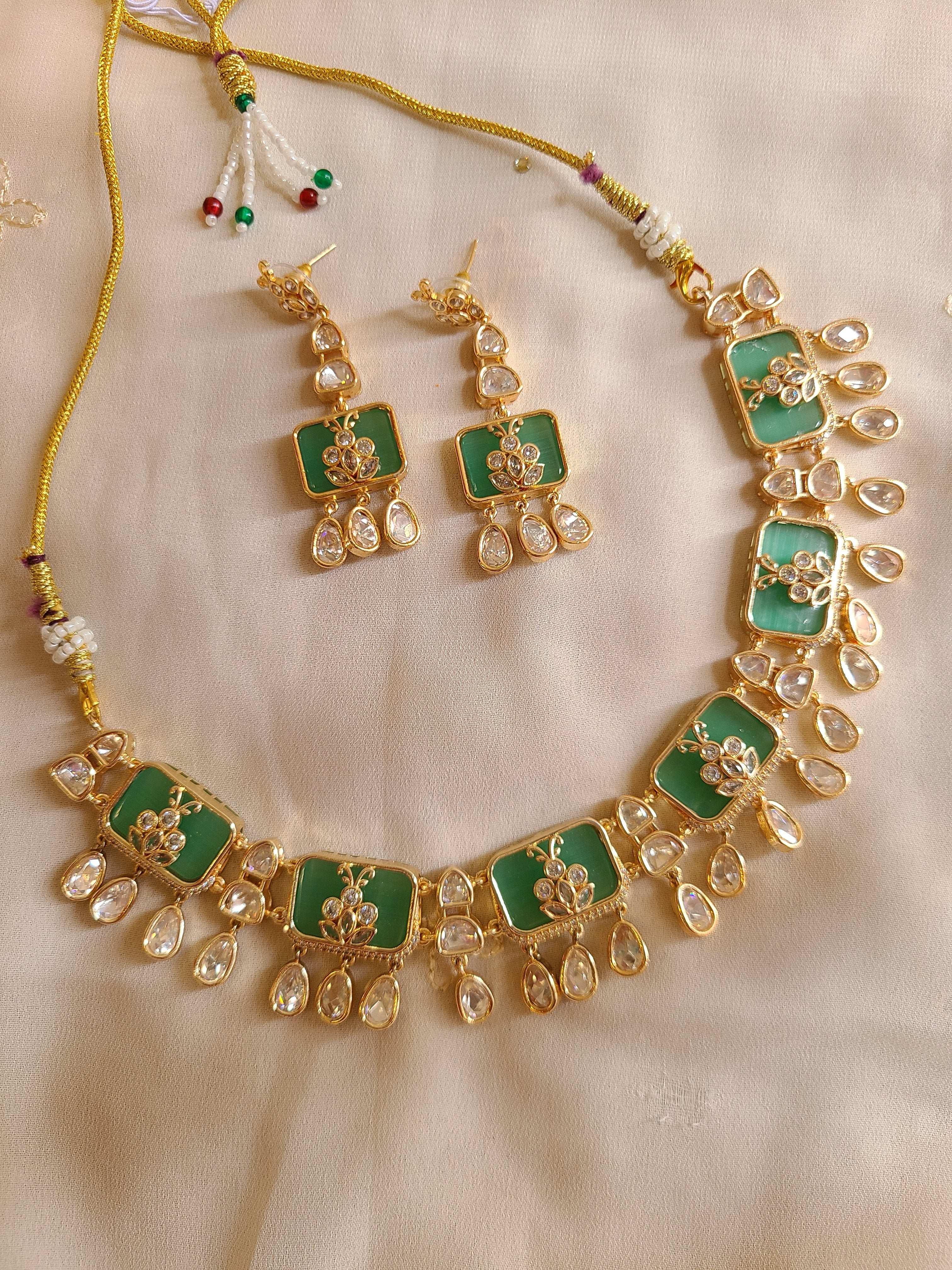 Green Kundan Choker Set