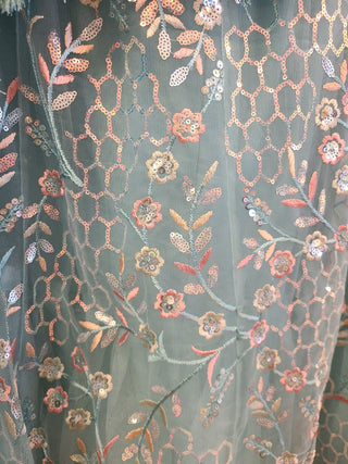 Powder Blue Embroidered Lehenga Choli