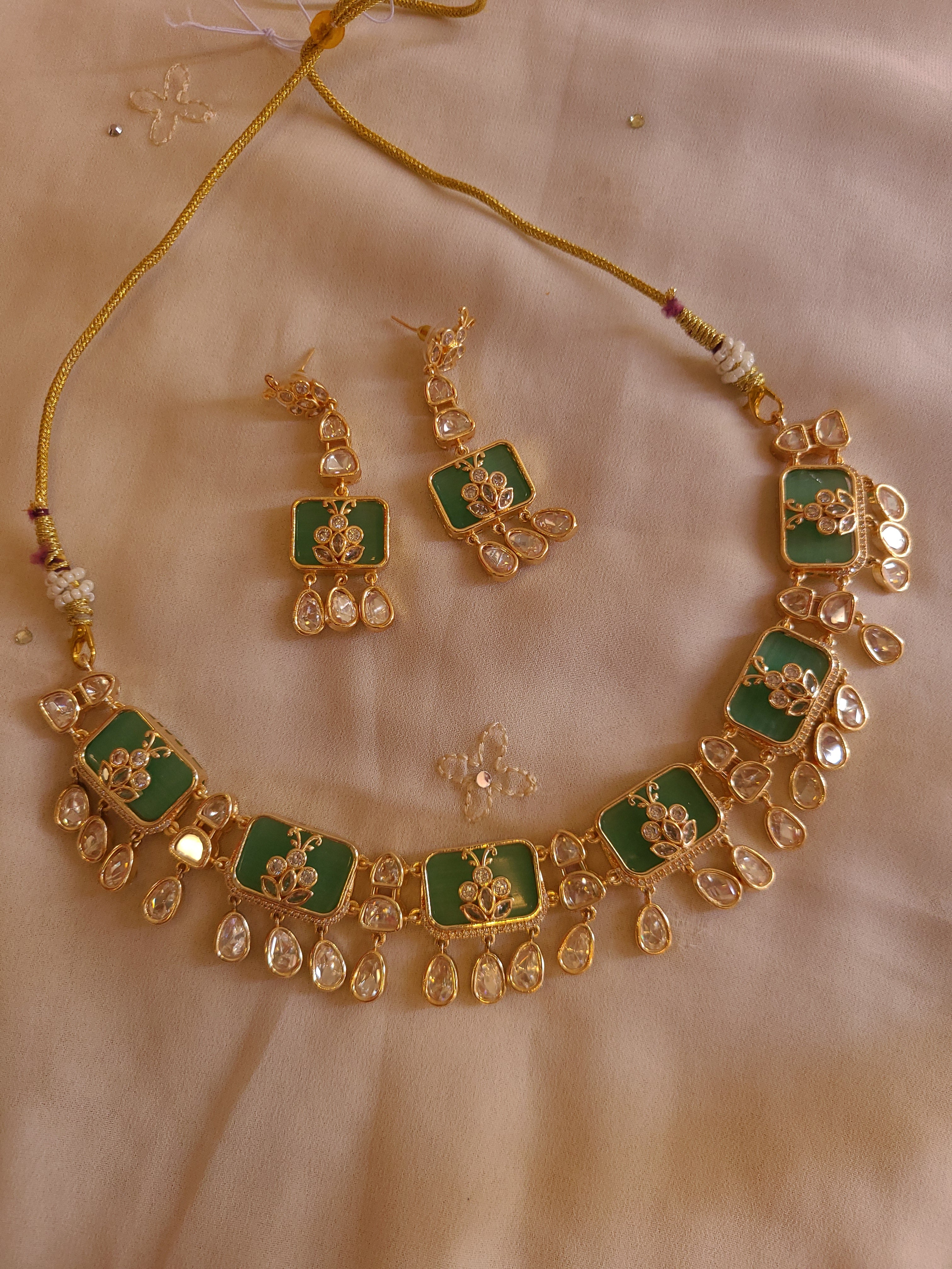 Green Kundan Choker Set