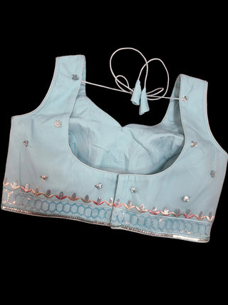 Powder Blue Embroidered Lehenga Choli