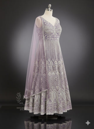 Lavender And Silvery Gown-Style