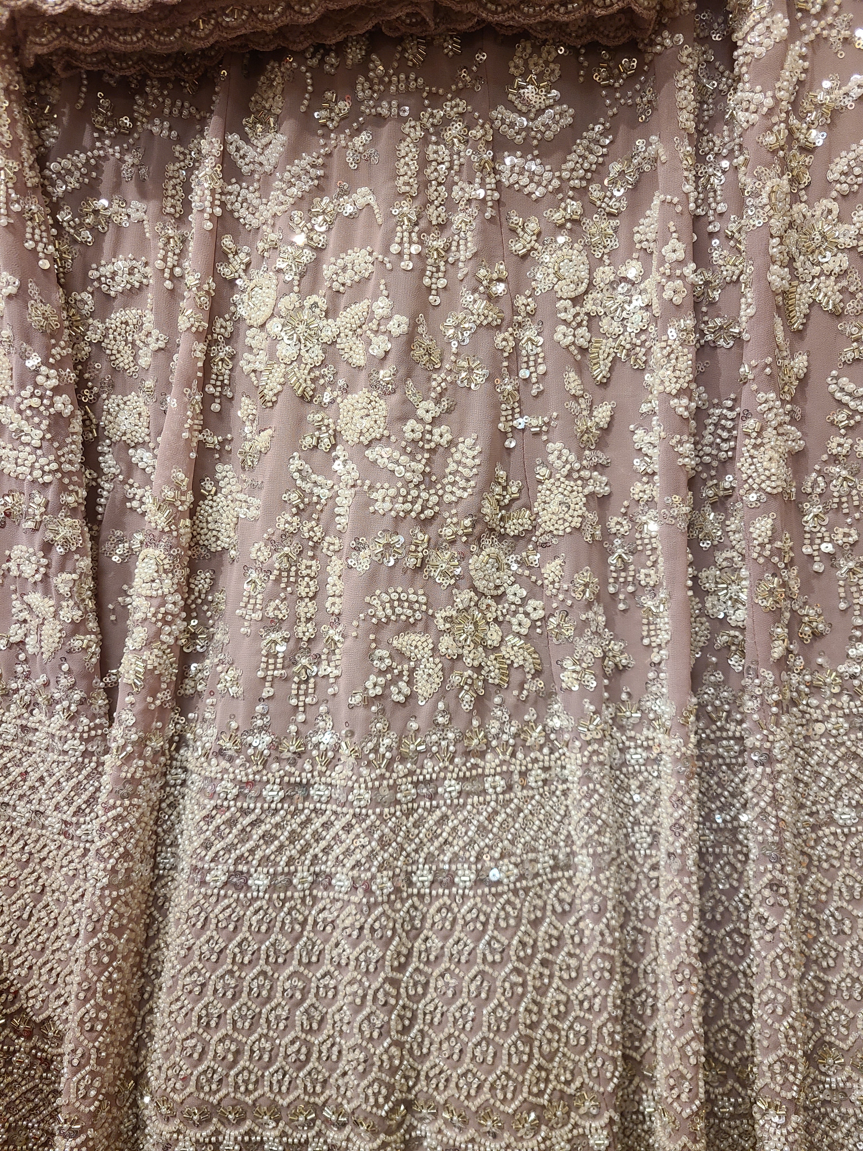 Blush Pink Silver Embroidered Bridal Lehenga Set