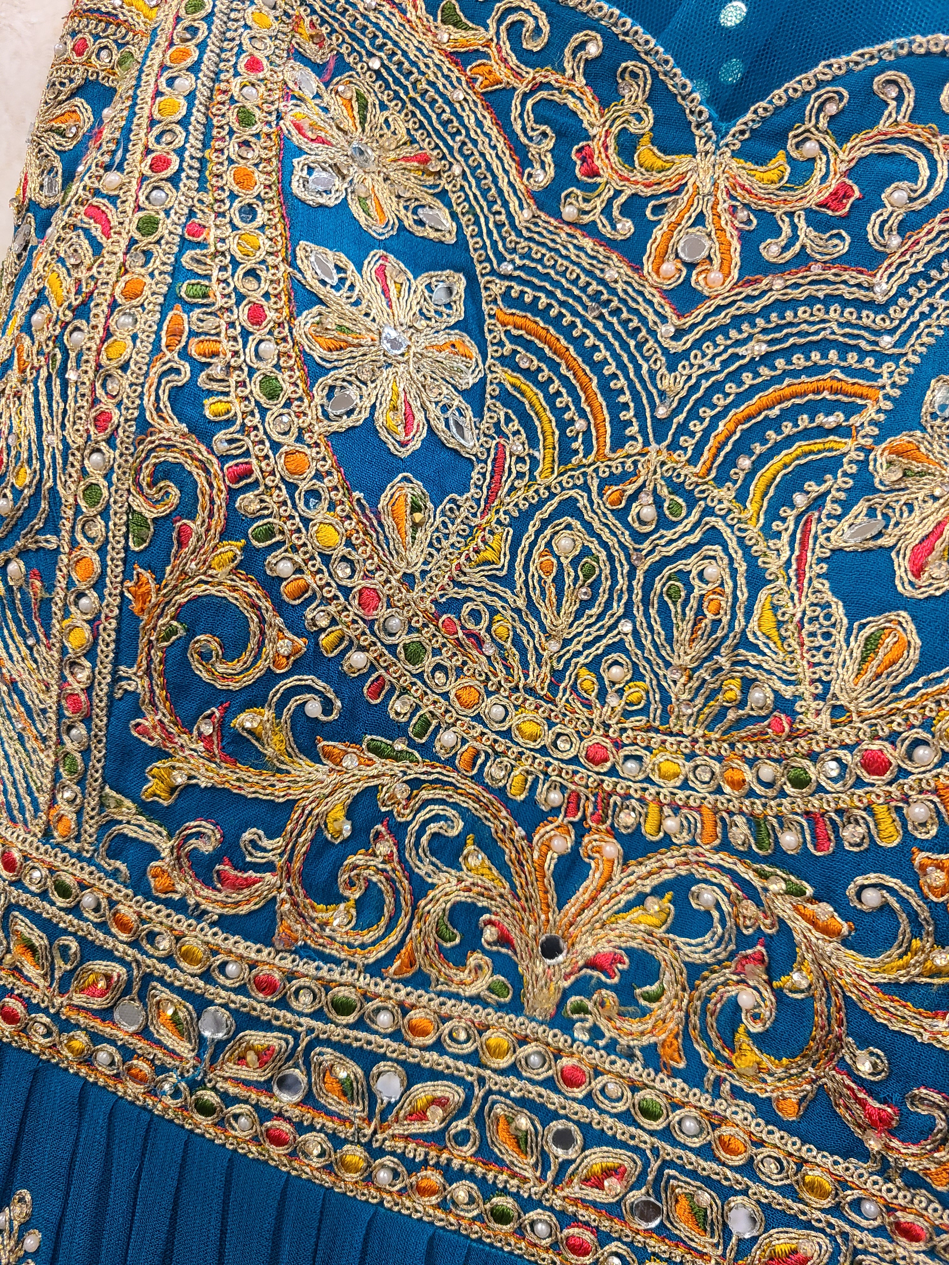 Turquoise Blue Silver Embroidered Sharara Set with Dupatta