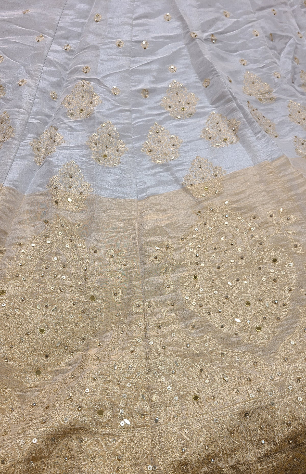 Grey Gold Zardozi Lehenga
