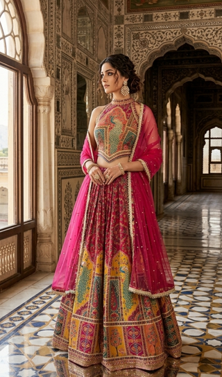 Peacock Sangeet Lehenga