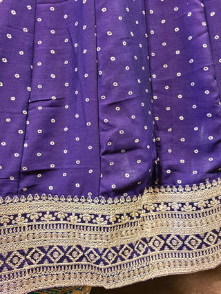 Navy Blue Embroidered Anarkali Gown with Gold Detailing