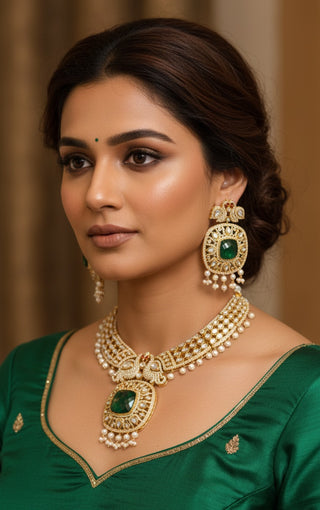 Green Bridal  Necklace Set