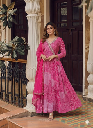 Bright Pink Anarkali-Style