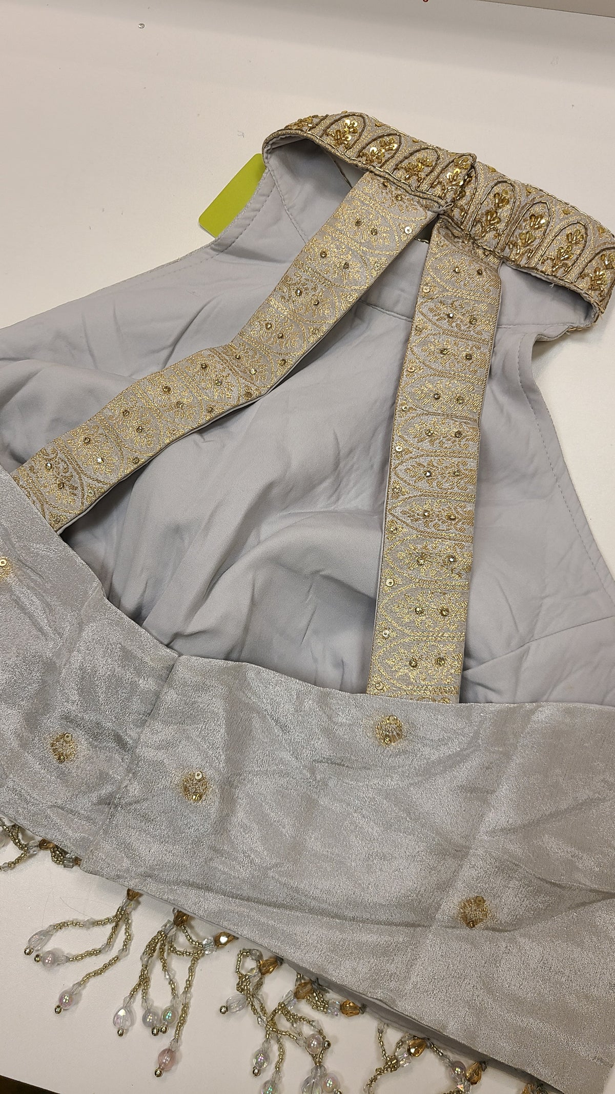 Grey Gold Zardozi Lehenga