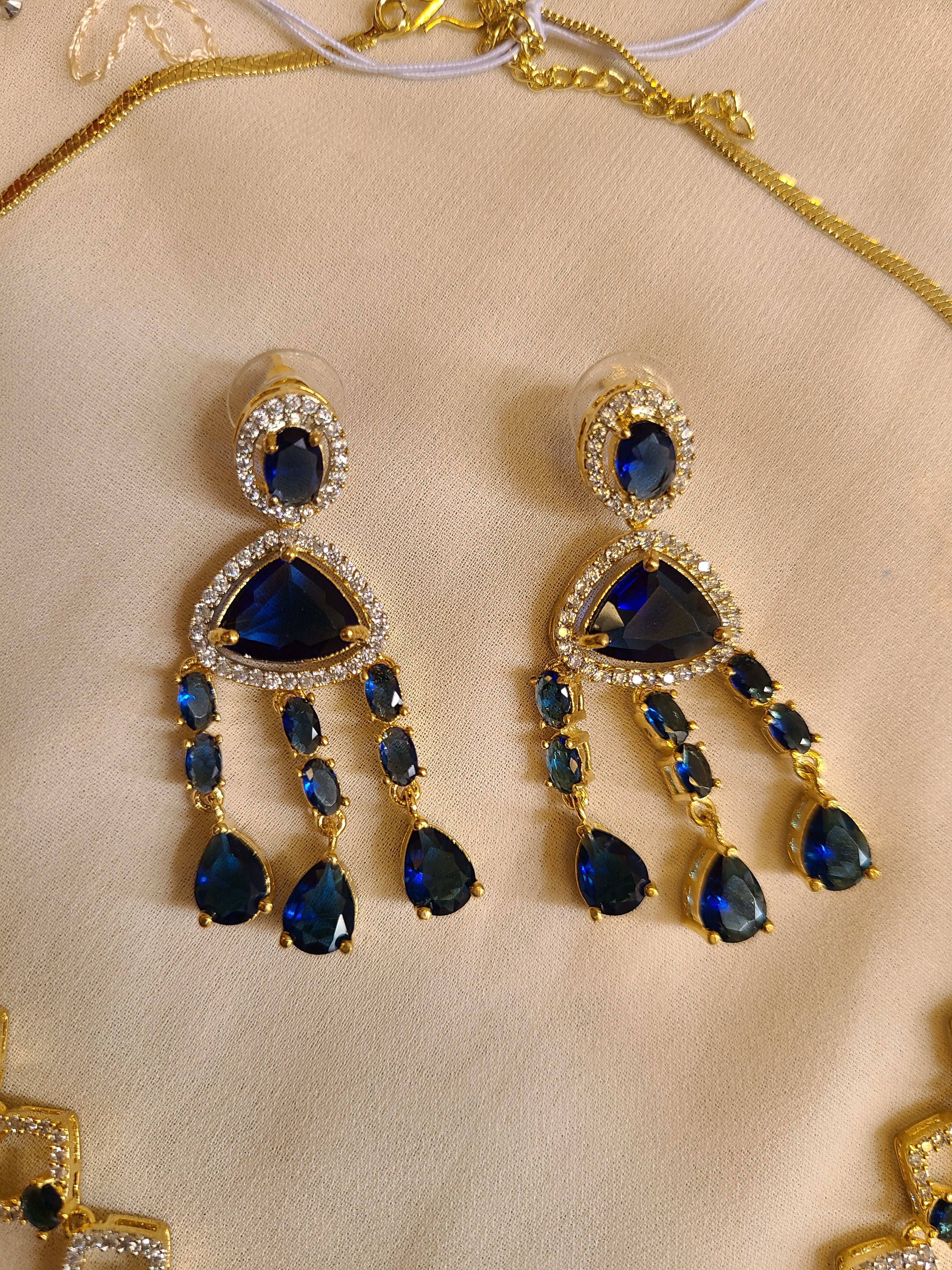 Elegant royal blue Party Wear Necklace Set