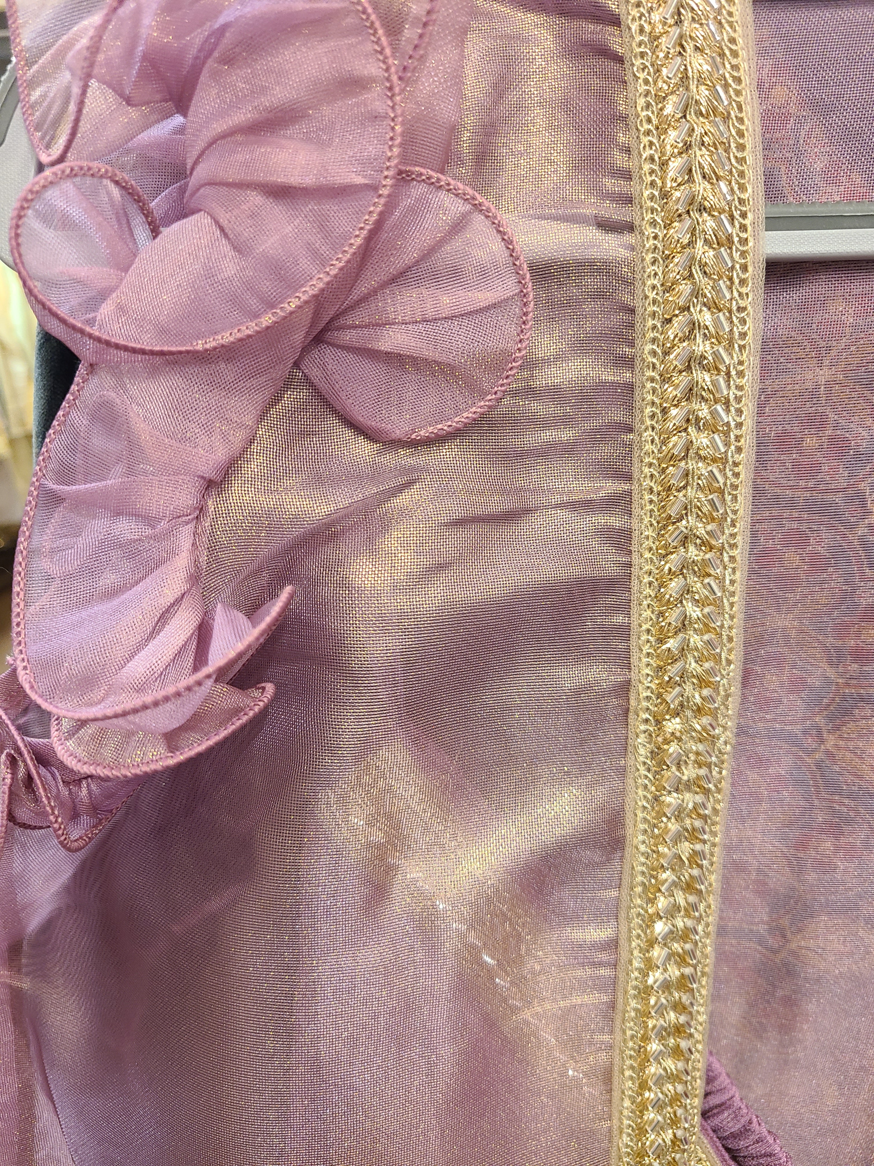 Lavender Ombré Embroidered Sharara Set with Cape Sleeves