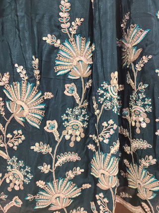 Emerald Green Silk Lehenga