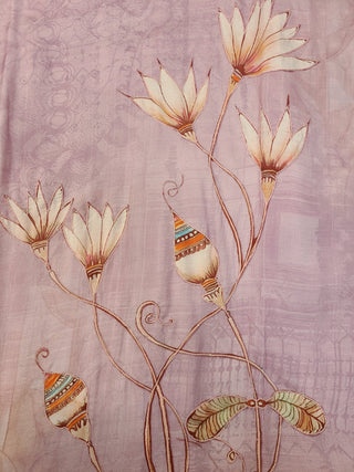 Dusty Pink Floral Embroidered Kurta Set with Dupatta